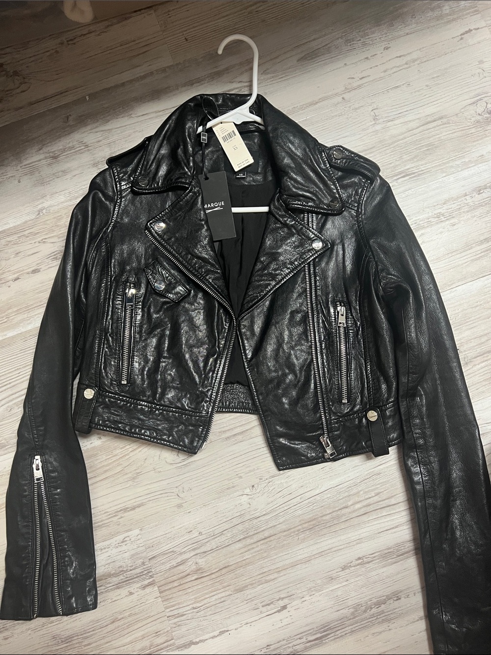 Anthropologie LaMarque 100% Leather Women's Black Moto Jacket NWT Sz XS